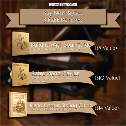 Grand Piano Shaped Music Box Puzzle